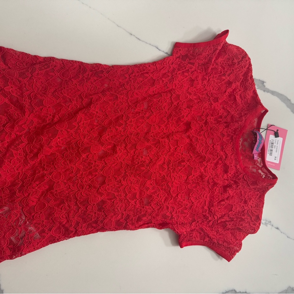 Edikted red Lace Top